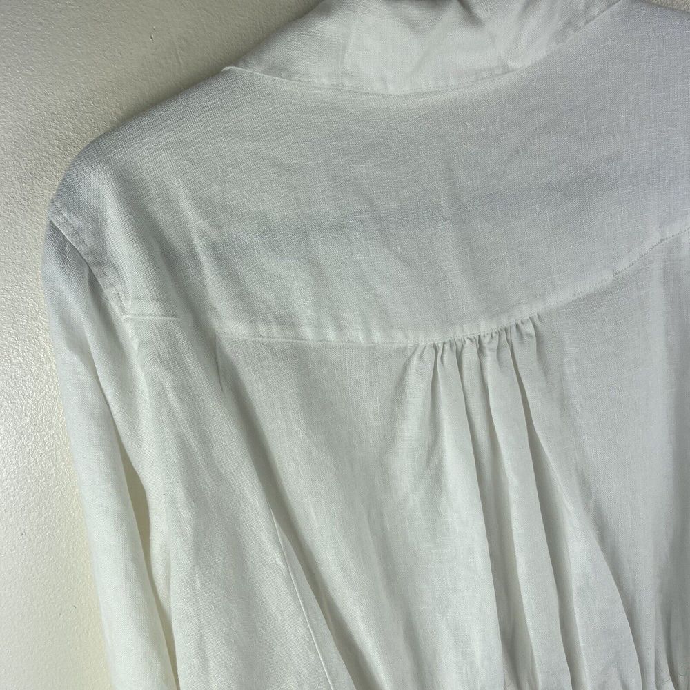 Soft Surroundings‎ Women Tunic Top Size Large White Cream Linen Button Blouse - Picture 13 of 16